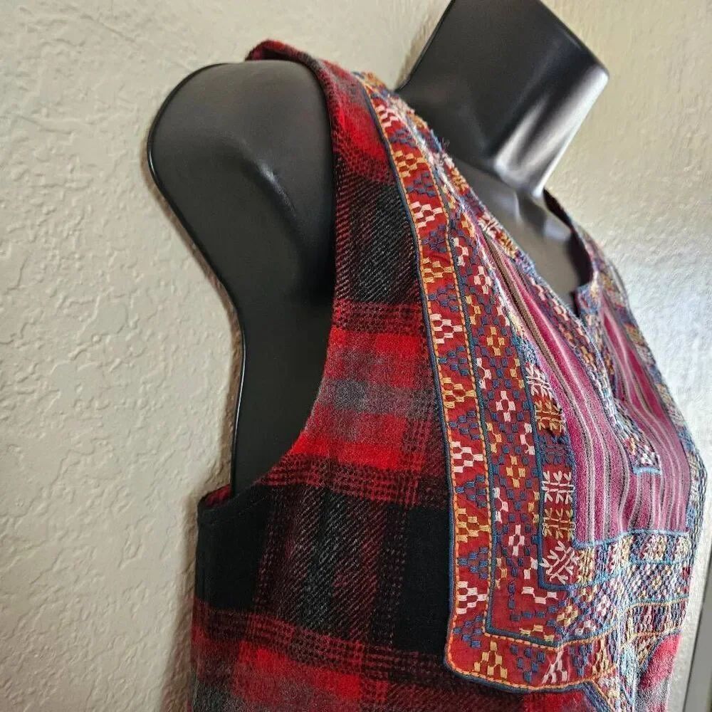 Free People Plaid Embroidered Dress - Picture 4 of 9